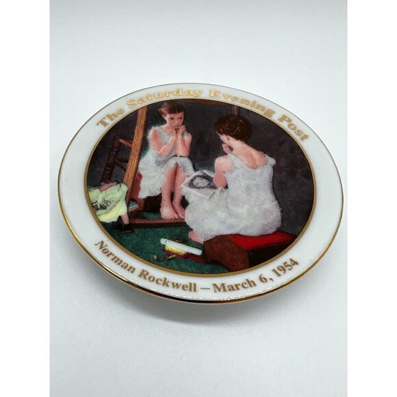 Vintage Norman Rockwell Plate The Saturday Evening Post Girl at the Mirror - Picture 2 of 9